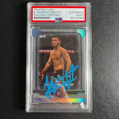 2019 UFC Topps Museum #15 Khabib Nurmagomedov Signed Card AUTO PSA Slabbed
