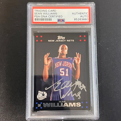 2007-08 Topps 50th Anniversary RC #127 Sean Williams Signed Card AUTO PSA Slabbe