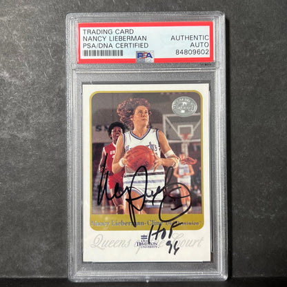 2001 Fleer WNBA #80 Nancy Lieberman Cline Signed Card AUTO PSA Slabbed