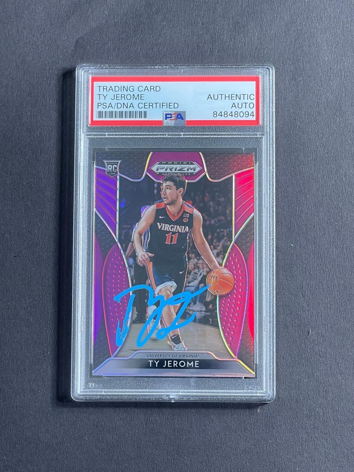 2019 Panini Prizm Draft Picks #24 Ty Jerome Signed Card PSA Slabbed Virginia RC