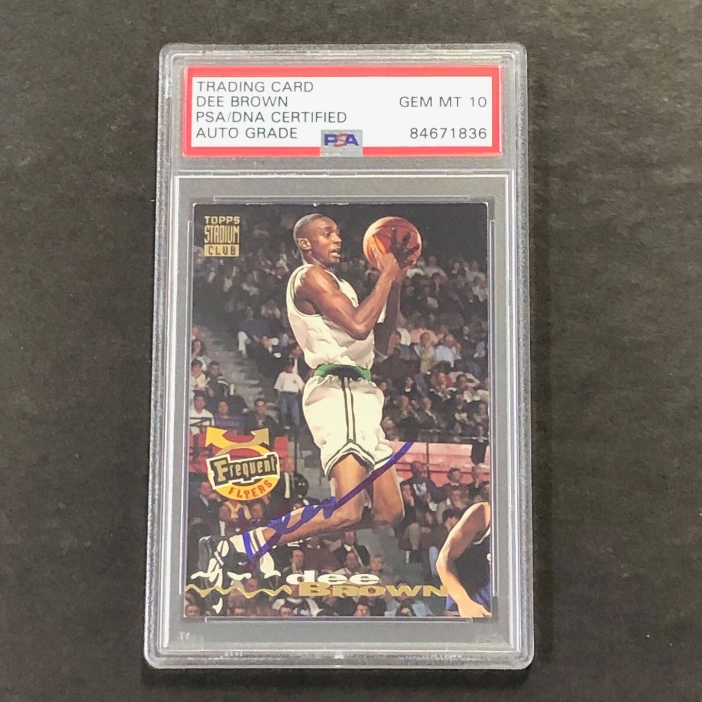 1993-94 Topps Stadium Club #349 Dee Brown Signed Card AUTO 10 PSA Slabbed Celtic