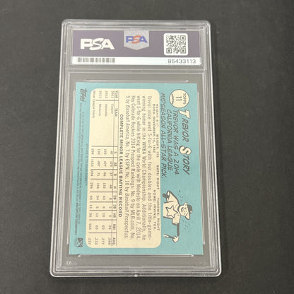 2014 Topps Heritage Minor League Edition#11 Trevor Story signed card PSA Auto 10