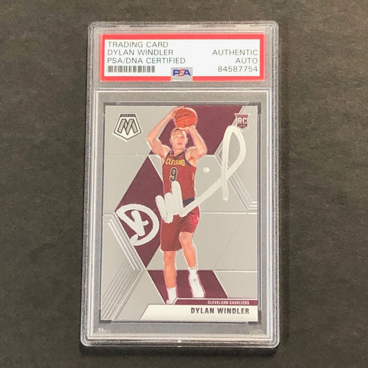 2019-20 Panini Mosaic #208 Dylan Windler Signed Card AUTO PSA Slabbed RC Cavalie