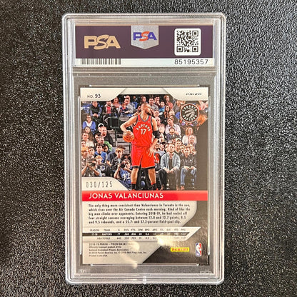 2018-19 Panini Prizm #93 Jonas Valanciunas Signed Card AUTO PSA Slabbed Toronto