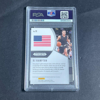 2020 Panini Prizm Draft #13 RJ Hampton signed Auto Card PSA/DNA Slabbed RC Nugge