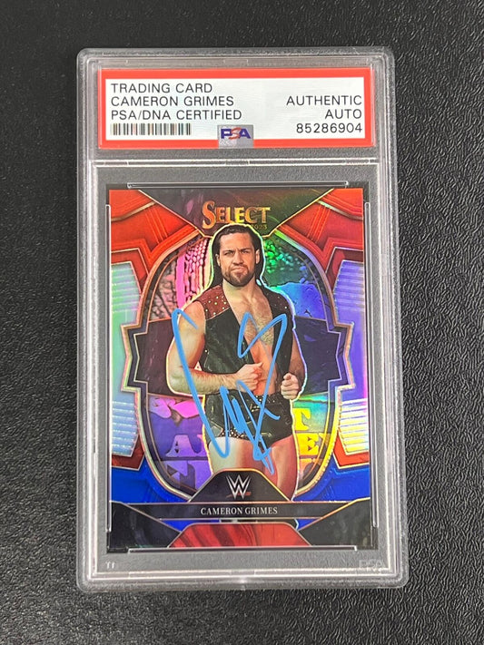 2023 Panini Select Concourse WWE #33 Cameron Grimes Signed Card PSA/DNA Slabbed