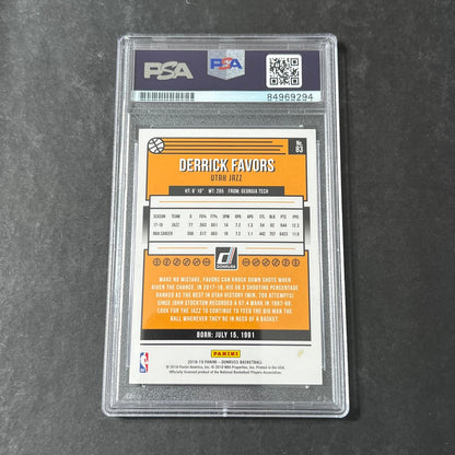 2018-19 Panini Donruss #83 Derrick Favors Signed Card AUTO 10 PSA Slabbed Jazz