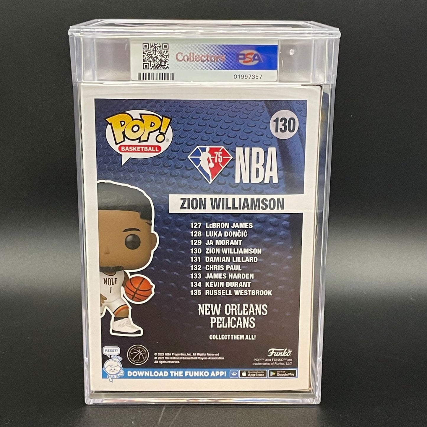 Zion Williamson Encapsulated Funko Pop #130 PSA GEM 10 FASC Pelicans