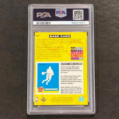 1996 Collectors Choice Stick-ums 1 Base Card #B30 Michael Jordan PSA NM 7 Bulls