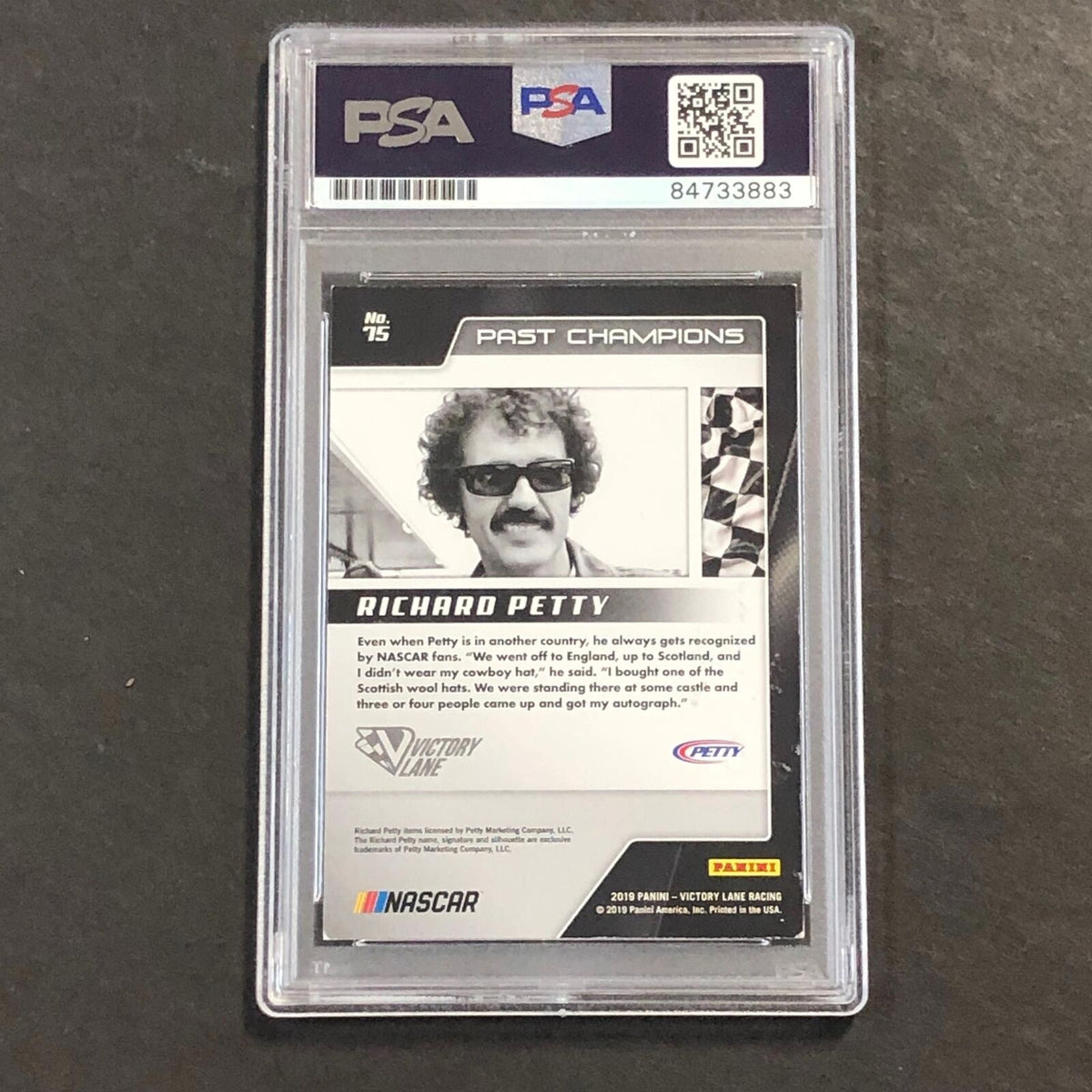 2019 Panini Victory Lap #75 Richard Petty Signed Card AUTO 10 PSA Slabbed Nascar