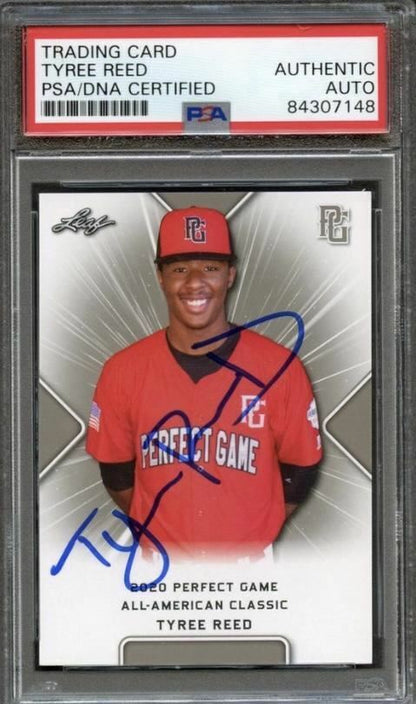 2020 Leaf Perfect Game Tyree Reed Signed Card AUTO PSA Slabbed