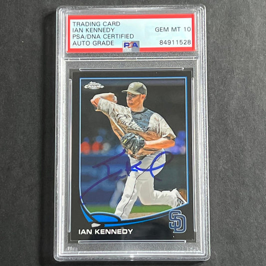 2013 Topps Chrome #MB-22 Ian Kennedy Signed Card PSA Slabbed Auto Grade 10 Padre