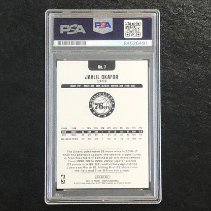 2017-18 NBA Hoops #7 Jahlil Okafor Signed Card AUTO PSA Slabbed 76ers