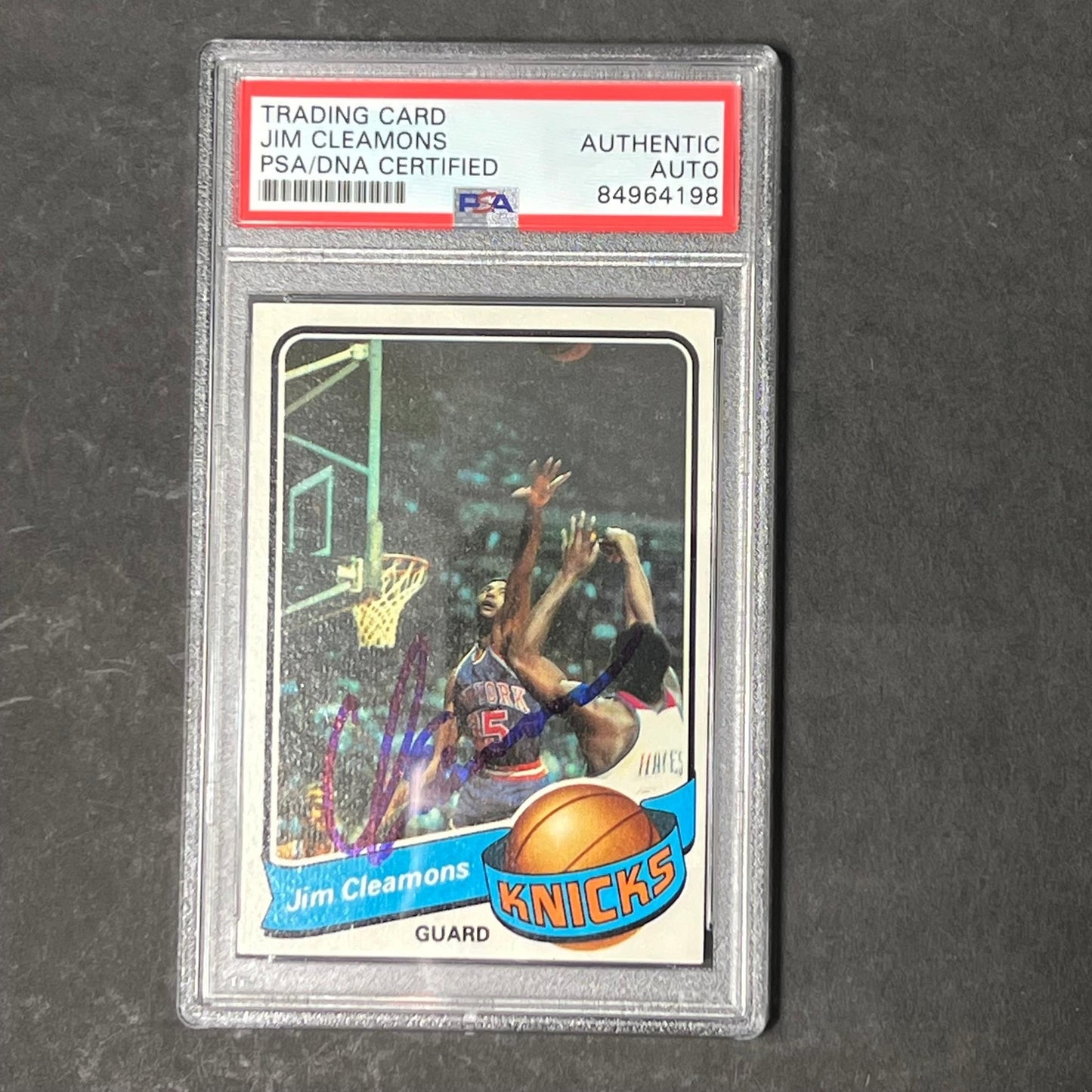 1979-80 TOPPS #112 JIM CLEAMONS Signed Card AUTO PSA Slabbed Knicks