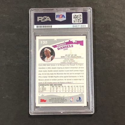2005-06 Topps First Edition #135 Marquis Daniels Signed Card PSA Slabbed Maveric