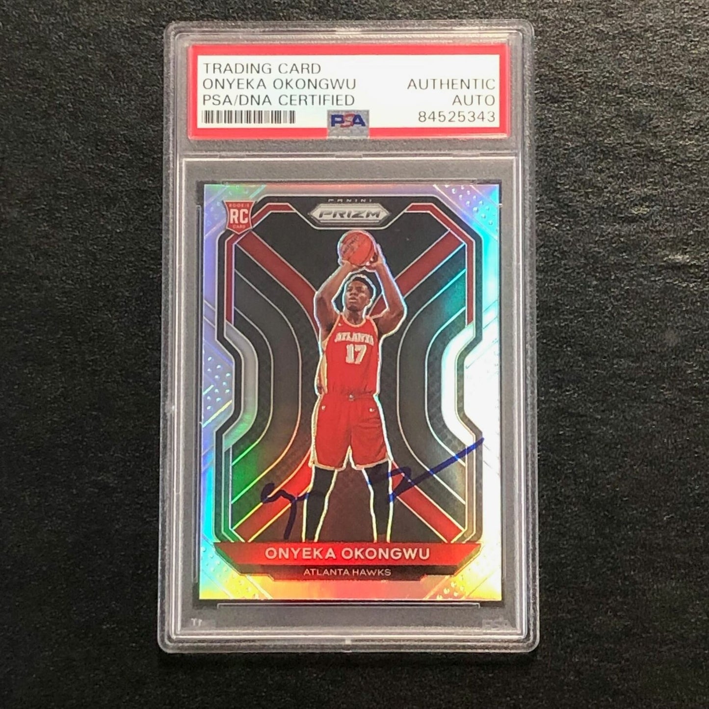 2020-21 Panini Prizm Silver #260 Onyeka Okongwu signed AUTO Card PSA/DNA Slabbed