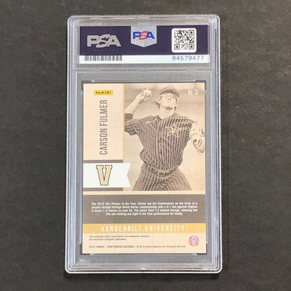 2015 Panini Contenders Old School Colors #37 Carson Fulmer Signed Card PSA Slabb