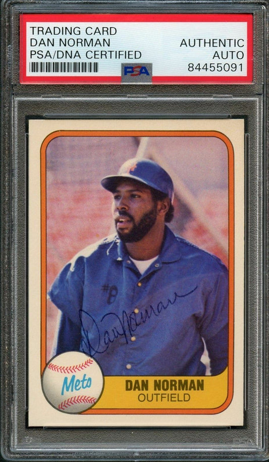 1981 Fleer #337 Dan Norman Signed Card PSA Slabbed Auto Mets