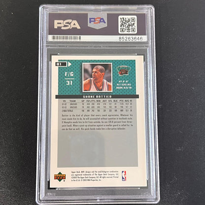 2003 Upper Deck MVP #81 Shane Battier Signed Card AUTO PSA Slabbed Grizzlies