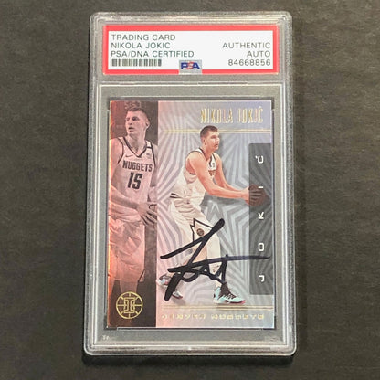 2019-20 NBA Illusion #60 Nikola Jokic Signed AUTO PSA Slabbed Nuggets