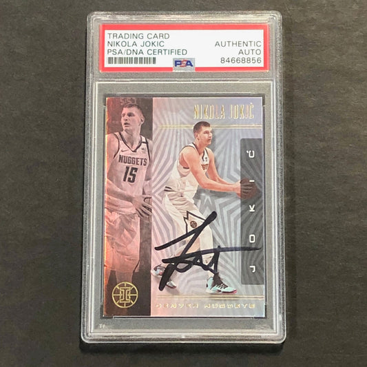 2019-20 NBA Illusion #60 Nikola Jokic Signed AUTO PSA Slabbed Nuggets