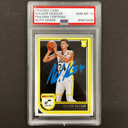 2022-23 Panini Hoops #252 Walker Kessler Signed Card AUTO PSA Slabbed Utah Jazz