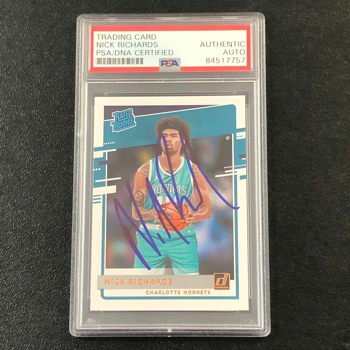 2020-21 Donruss Rated Rookie #222 Nick Richards Signed Card AUTO PSA Slabbed RC
