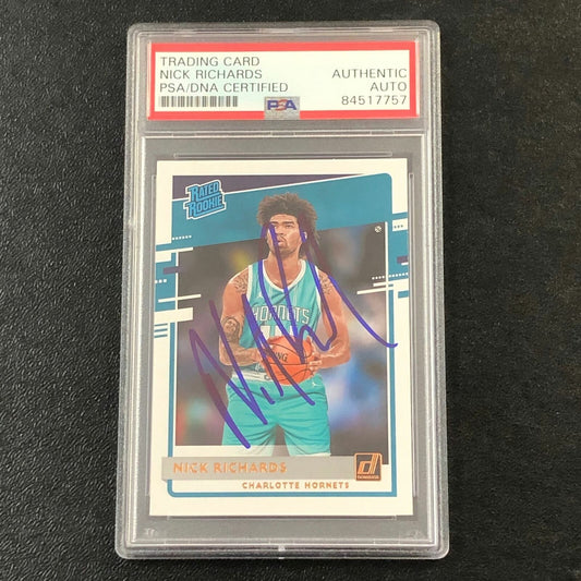 2020-21 Donruss Rated Rookie #222 Nick Richards Signed Card AUTO PSA Slabbed RC
