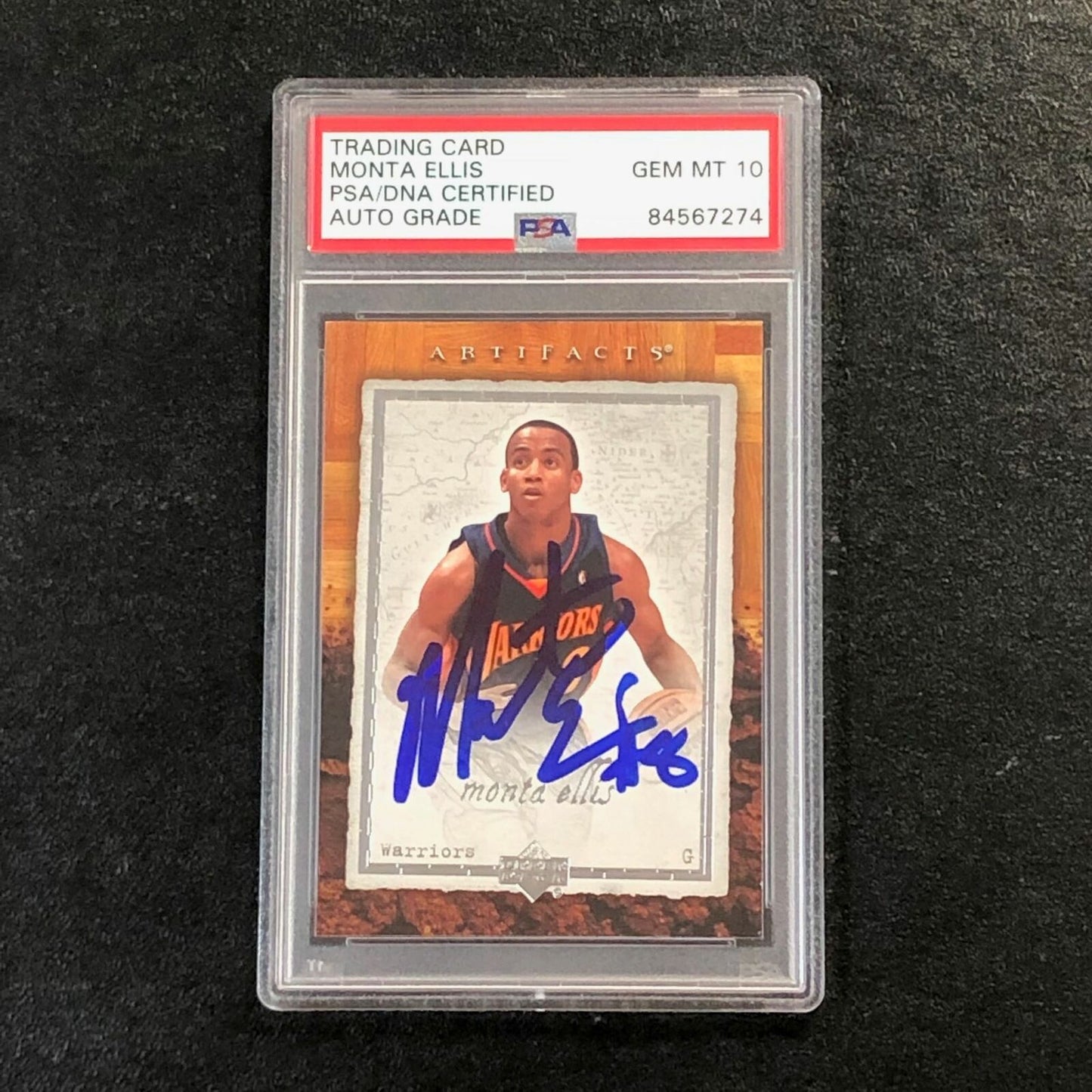 2007-08 Upper Deck Artifacts #29 MONTA ELLIS Signed Card AUTO 10 PSA Slabbed War