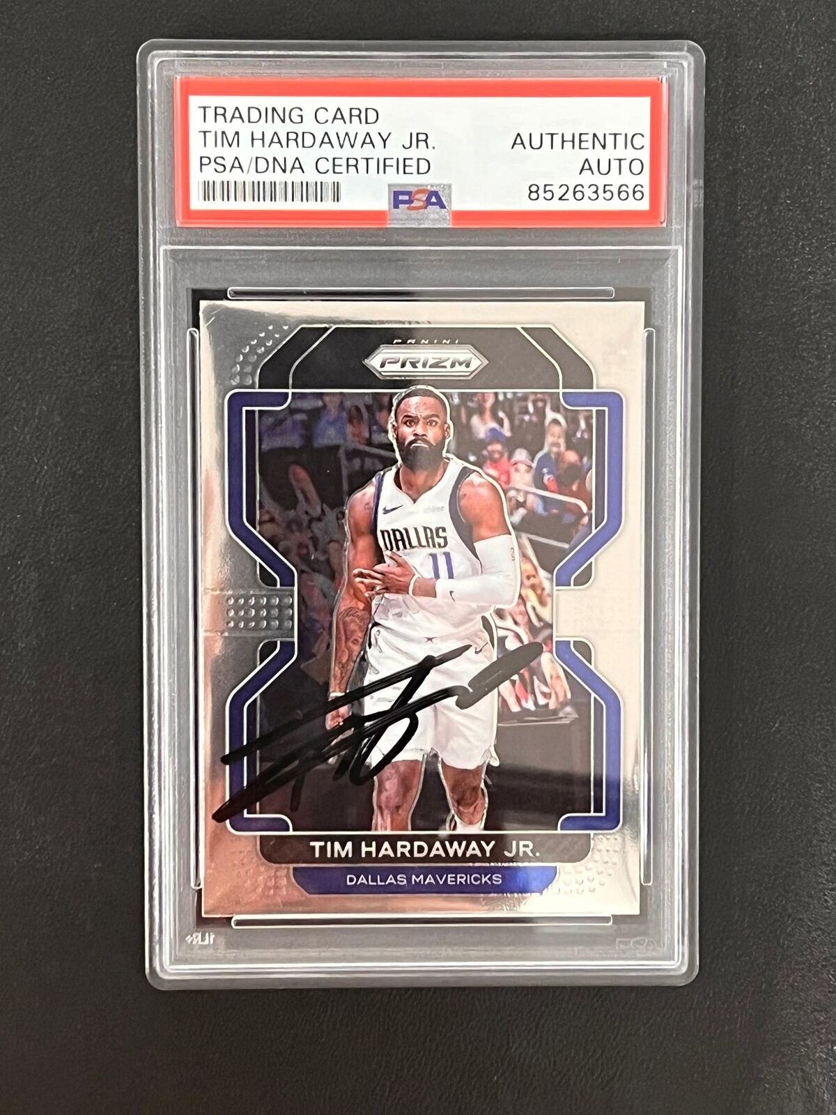 2021-22 Panini Prizm #70 Tim Hardaway Jr. Signed Card AUTO PSA Slabbed Mavericks