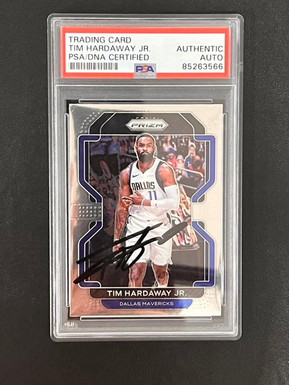 2021-22 Panini Prizm #70 Tim Hardaway Jr. Signed Card AUTO PSA Slabbed Mavericks