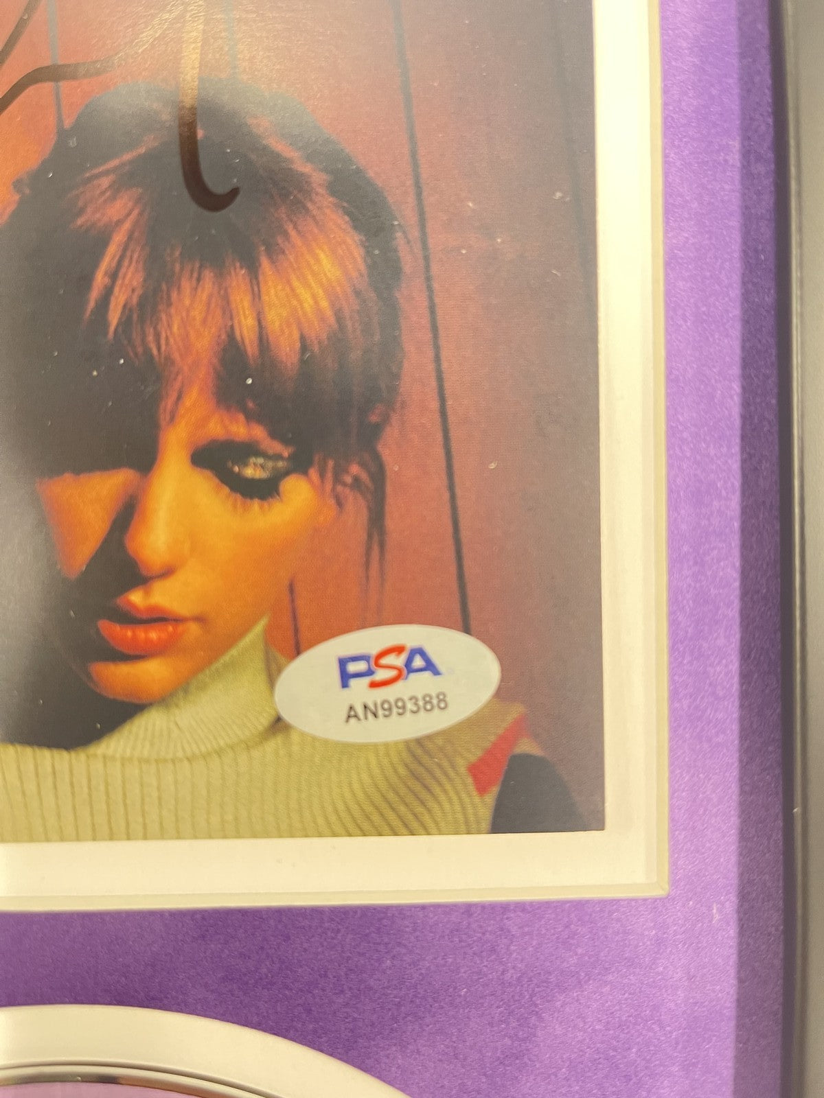 Taylor Swift Signed CD Cover Framed PSA/DNA Lavender Midnights Autographed