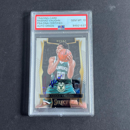 2016-17 Panini Select #8 Rashad Vaughn Signed Card AUTO PSA 10 Slabbed Bucks