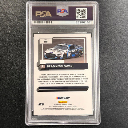 2023-24 Panini Donruss Racing #118 Brad Keselowski Signed Card AUTO PSA/DNA Slab