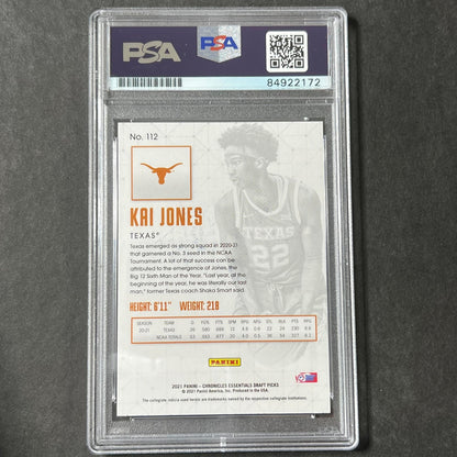 2021 Panini Chronicles Essentials Draft Picks #112 Kai Jones Signed AUTO 10 PSA