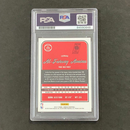 2016-17 Donruss #133 Al-Farouq Aminu Signed Card AUTO PSA Slabbed Trail Blazers
