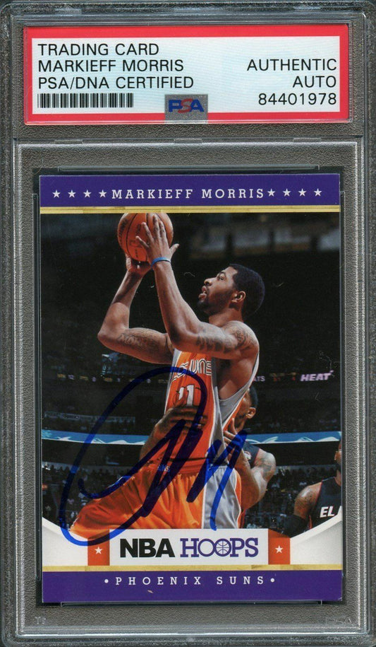 2011-2012 NBA Hoops #234 Markieff Morris Signed Card AUTO PSA Slabbed Suns