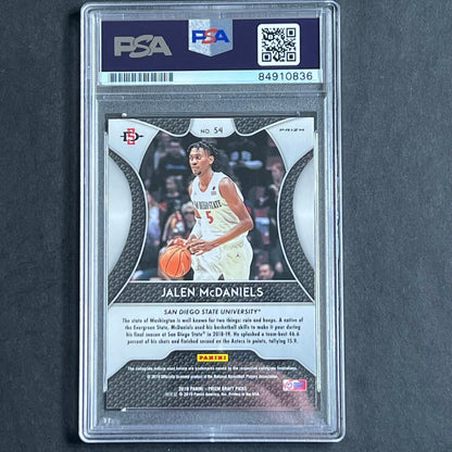 2019 Panini Prizm #54 Jalen McDaniels Signed Card AUTO 10 PSA Slabbed Hornets
