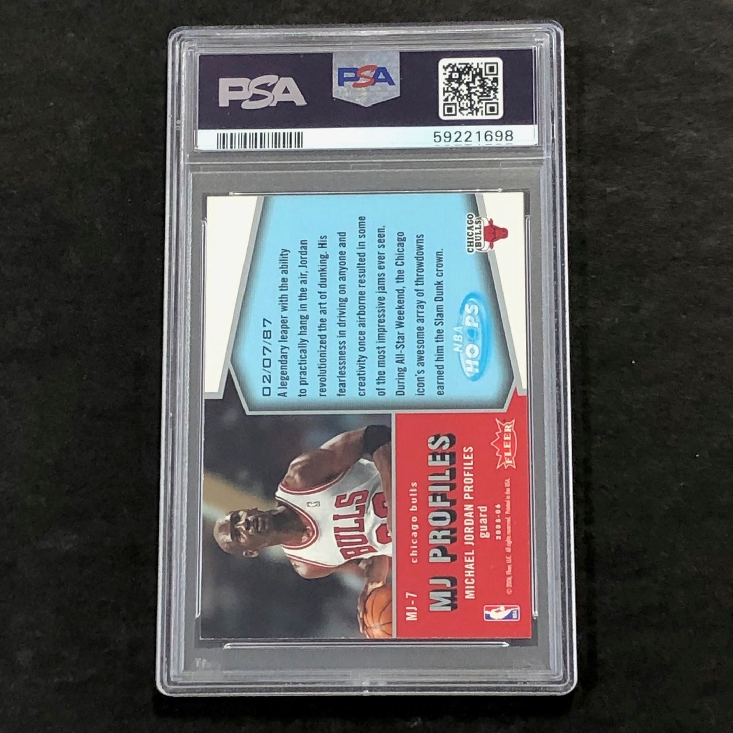 2005 Hoops Michael Jordan #MJ-7 Michael Jordan PSA 7 NM Cavaliers