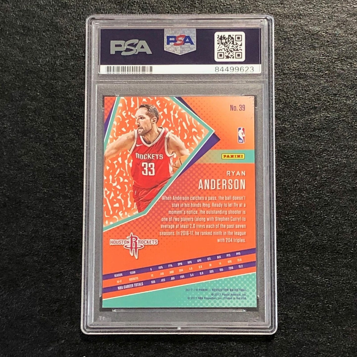 2017-18 Panini Revolution #39 Ryan Anderson Signed Card AUTO 10 PSA Slabbed Rock