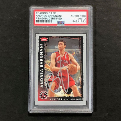 2008-09 Fleer Basketball #36 Andrea Bargnani Signed Card AUTO PSA Slabbed Raptor