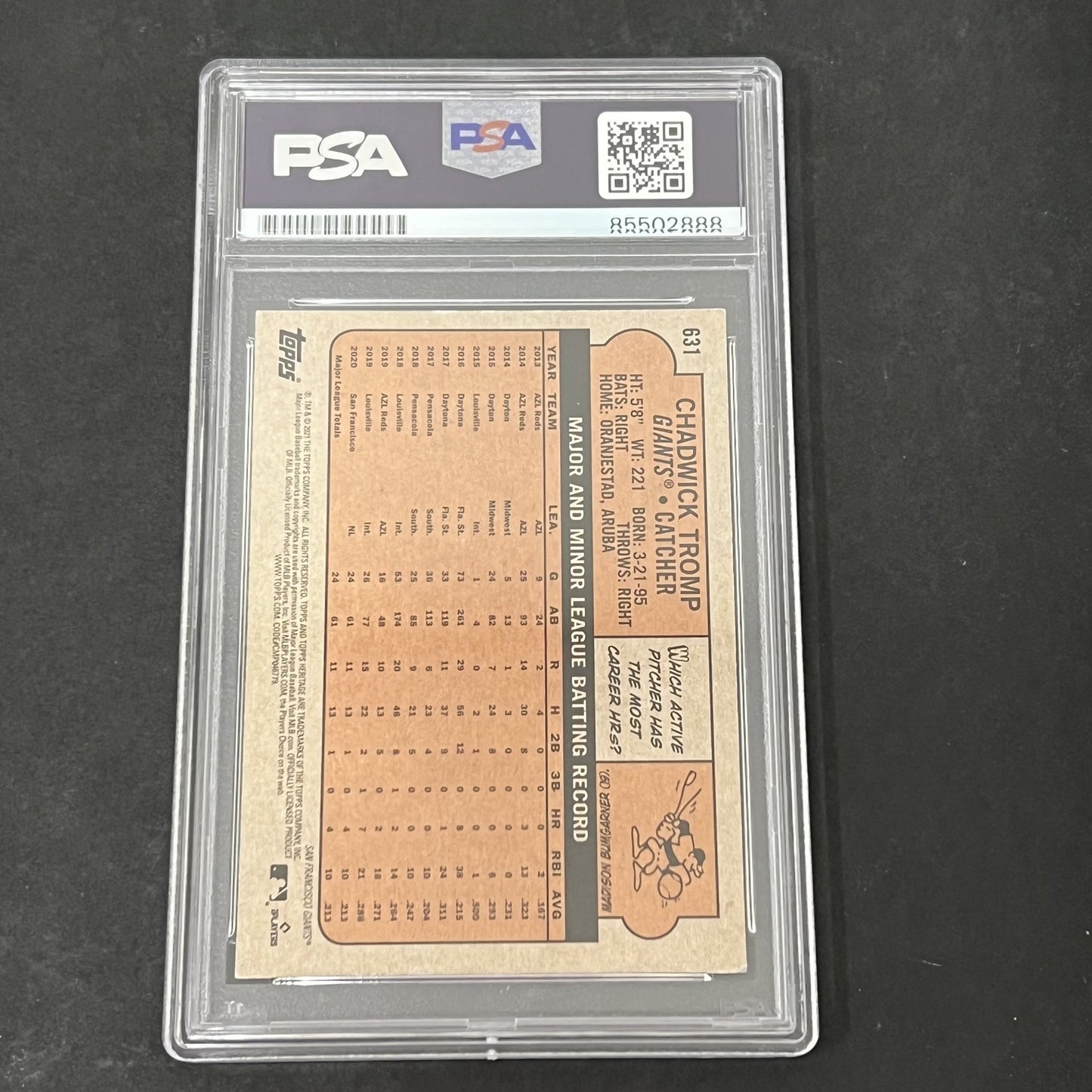 2021 Topps Heritage #631 Chadwick Tromp signed card PSA Auto 10