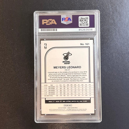 2019-20 Panini Hoops #161 Meyers Leonard Signed Card AUTO PSA Slabbed Heat