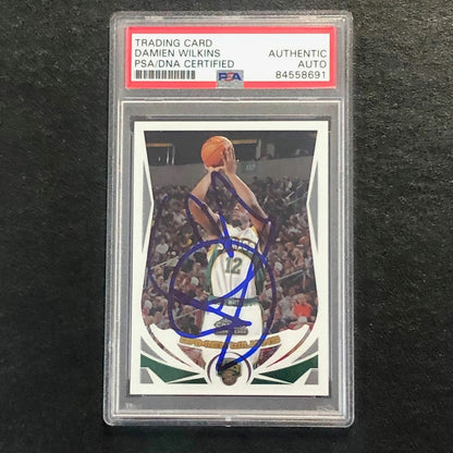 2004-05 Topps Chrome Basketball #214 Damien Wilkins Signed Card AUTO PSA/DNA Sla