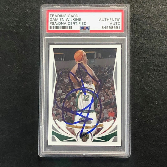 2004-05 Topps Chrome Basketball #214 Damien Wilkins Signed Card AUTO PSA/DNA Sla