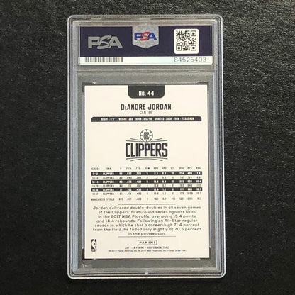 2017-18 NBA Hoops #44 DeAndre Jordan Signed Card AUTO 10 PSA Slabbed Clippers