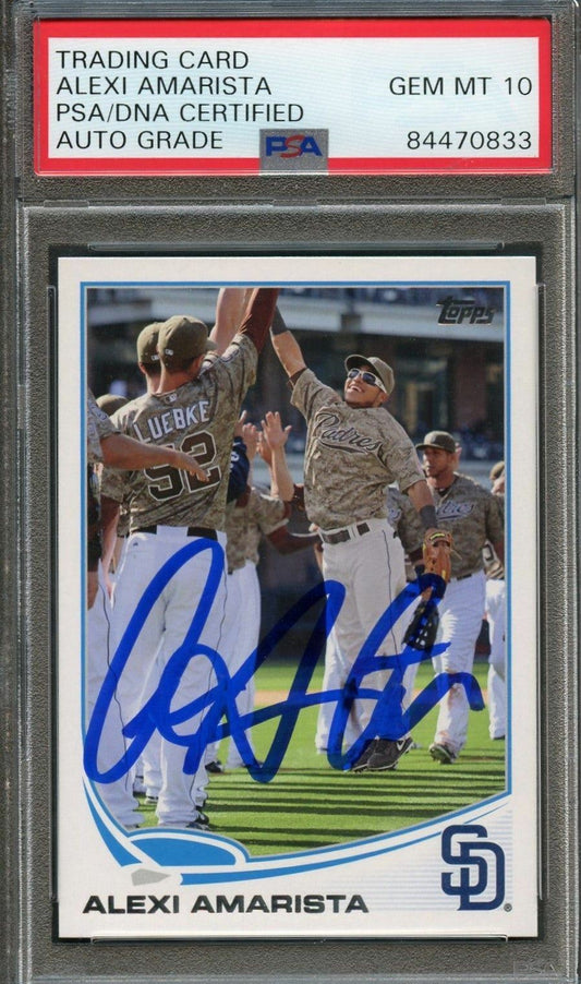 2013 Topps Update #US97 Alexi Amarista Signed Card PSA Slabbed Auto 10 Padres