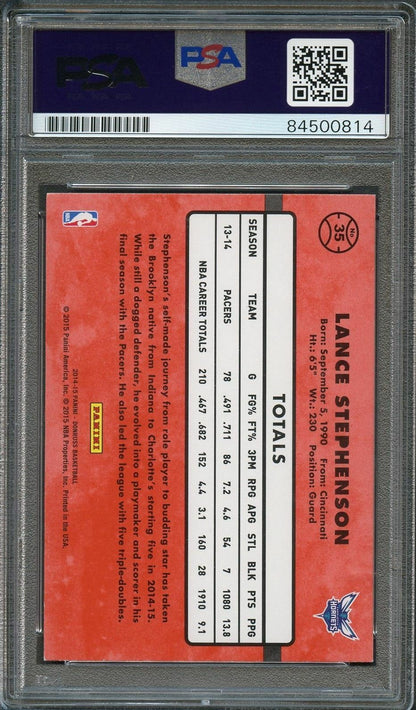 2014-15 Donruss #35 Lance Stephenson Signed Card AUTO 10 PSA Slabbed Hornets