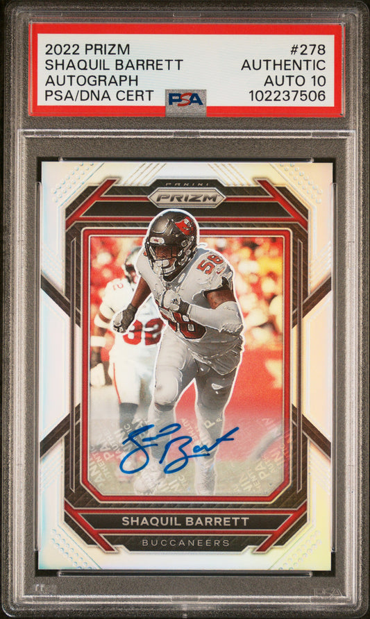 2022 Panini Prizm #278 Shaquil Barrett PSA A Auto 10