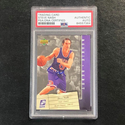 2006-07 Upper Deck Rookie Debut #77 Steve Nash Signed Card AUTO PSA Slabbed Suns